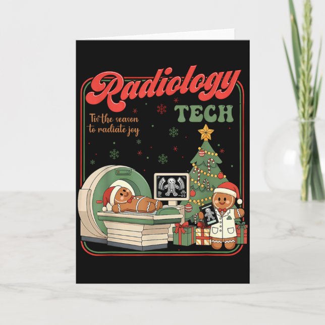 Tarjeta Christmas Radiology Tech Funny Gingerbread Man Rad (Anverso)
