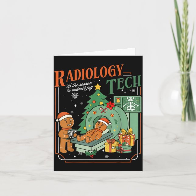 Tarjeta Christmas Radiology Tech Funny Gingerbread Man Rad (Anverso)
