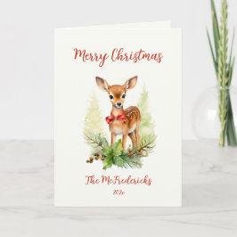 Tarjeta Christmas Reindeer Vintage Holiday