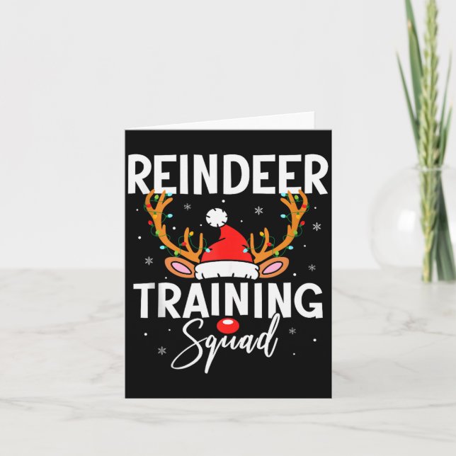Tarjeta Christmas Running Team Funny Reindeer Training Squ (Anverso)