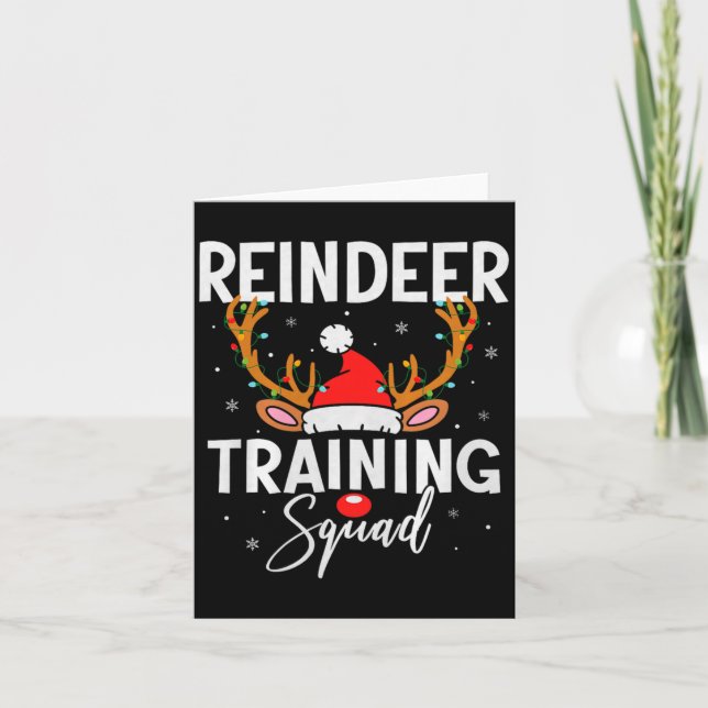 Tarjeta Christmas Running Team Funny Reindeer Training Squ (Anverso)