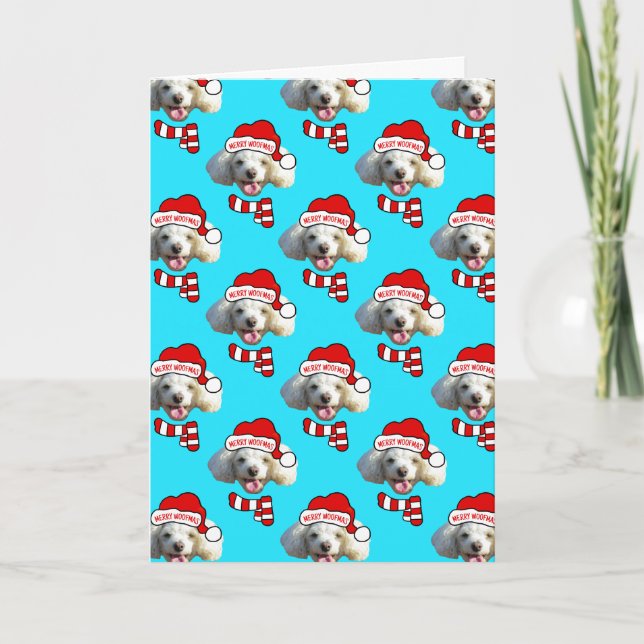 Tarjeta Christmas Santa Dog Custom Photo Pattern (Anverso)