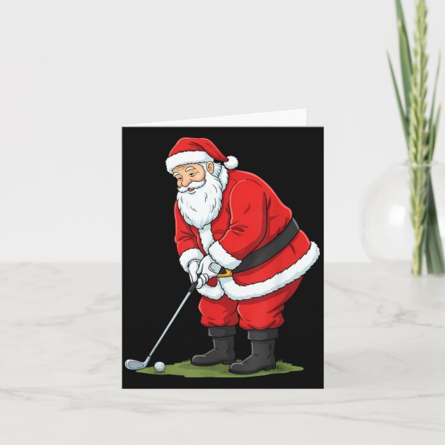 Tarjeta Christmas Santa Golf Golfer Xmas Funny Christmas G (Anverso)
