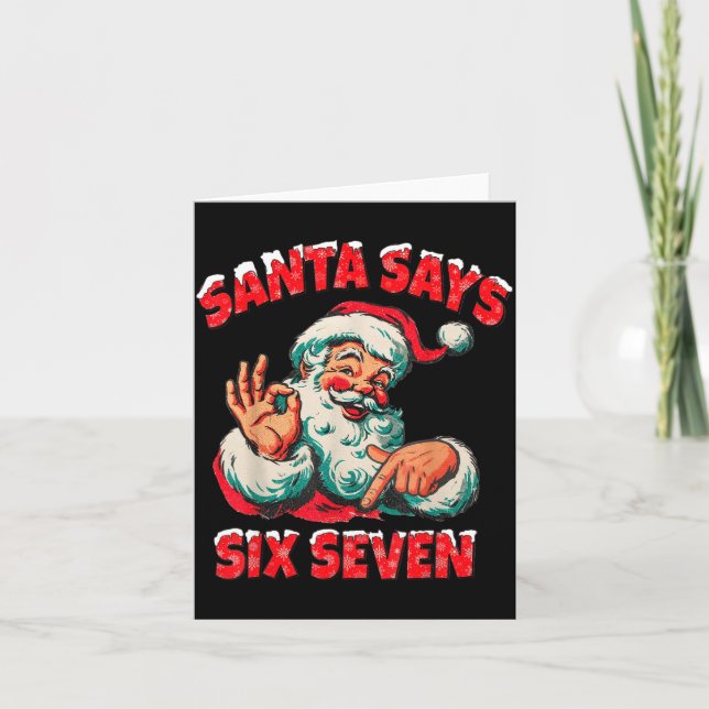 Tarjeta Christmas Santa Says 67 Six Seven Meme Funny Merry (Anverso)