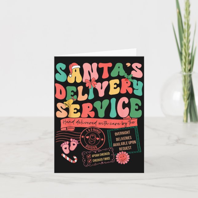 Tarjeta Christmas Santa's Delivery Service L&amp;d Labor D (Anverso)