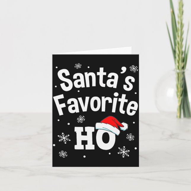 Tarjeta Christmas Santa's Favorite Ho Shirt, Adult Naughty (Anverso)