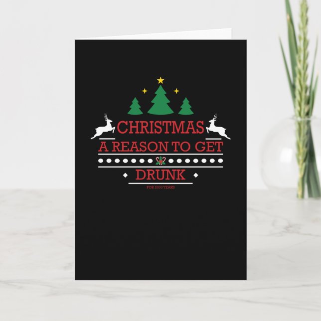 Tarjeta Christmas Saying Funny Booze Drink Alcohol (Anverso)