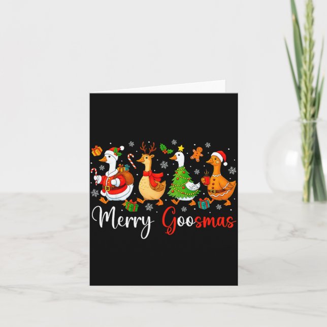 Tarjeta Christmas Silly Goose Funny Merry Goosemas Xmas Tr (Anverso)