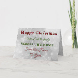 Tarjeta Christmas Sister & all the family Across the miles