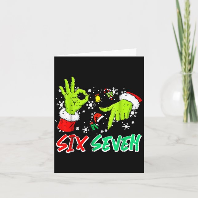 Tarjeta Christmas Six Seven 67 Funny Meme 6 7 Xmas Women M (Anverso)