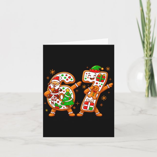 Tarjeta Christmas Six Seven Dabbing Cool Meme 67 Xmas Dab  (Anverso)
