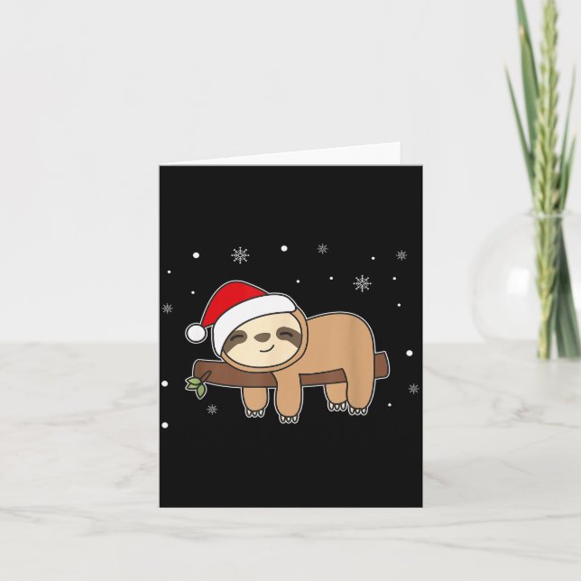 Tarjeta Christmas Sloth For Christmas Sweet Sloths  (Anverso)