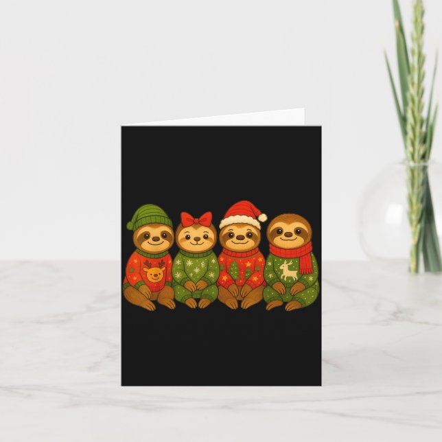 Tarjeta Christmas Sloth Matching Family Xmas Pajama Men Wo (Anverso)
