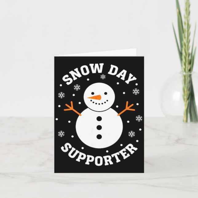 Tarjeta Christmas Snow Day Suprter Snowflake Snowman Funny (Anverso)
