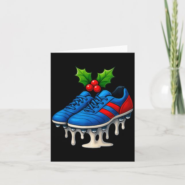 Tarjeta Christmas Soccer Cleats Ice Cream Drip Xmas  (Anverso)
