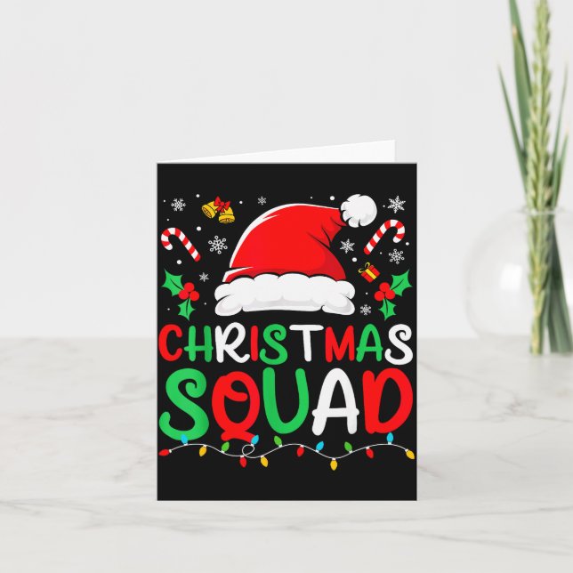 Tarjeta Christmas Squad Family Group Matching Christmas Pa (Anverso)