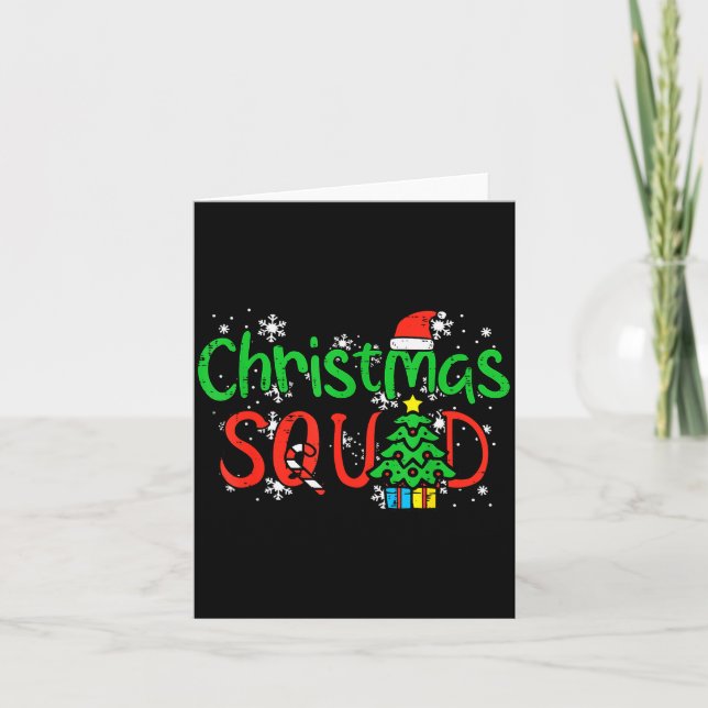 Tarjeta Christmas Squad Family Xmas Crew Men Women Boys Gi (Anverso)
