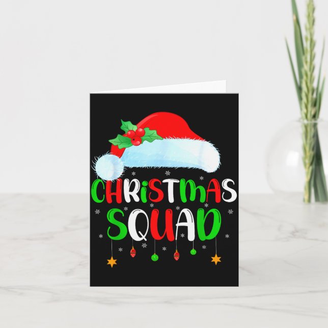Tarjeta Christmas Squad Matching Family Group Santa Xmas P (Anverso)