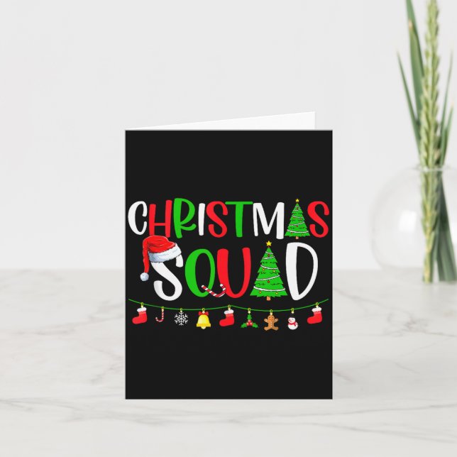 Tarjeta Christmas Squad Matching Family Group Xmas Decor H (Anverso)