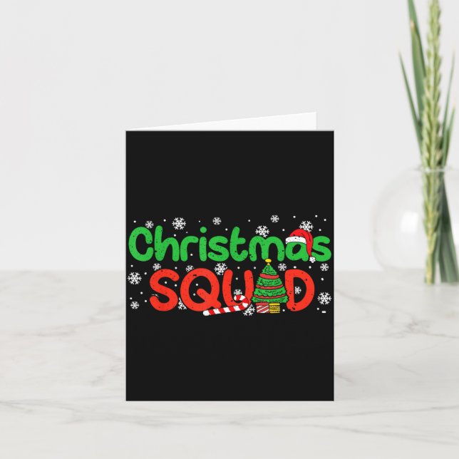 Tarjeta Christmas Squad Santa Dabbing Elf Family Matching  (Anverso)