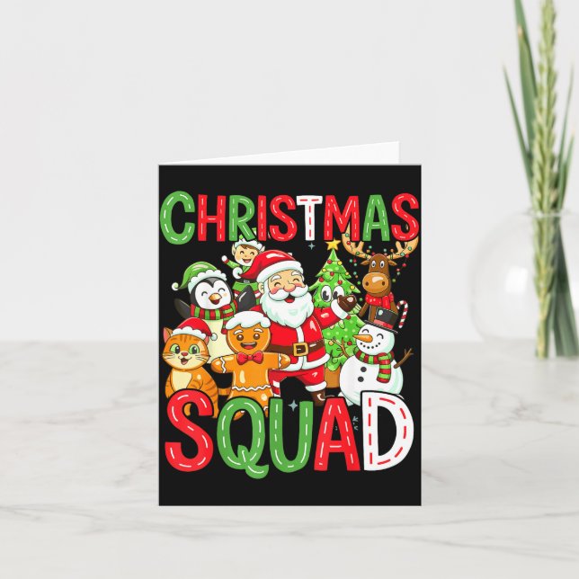 Tarjeta Christmas Squad Santa Family Matching Xmas  (Anverso)