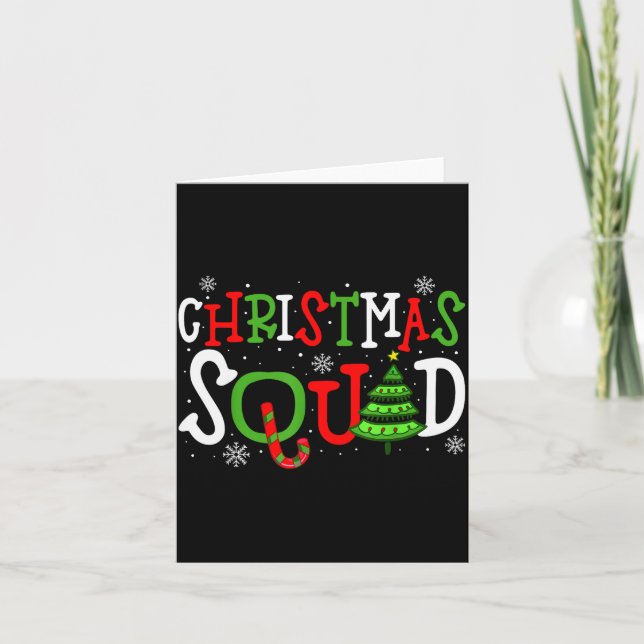 Tarjeta Christmas Squad Shirt, Christmas Matching Family P (Anverso)