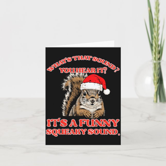 Tarjeta Christmas Squirrel Squeaky Sound Funny Xmas Men Wo (Anverso)