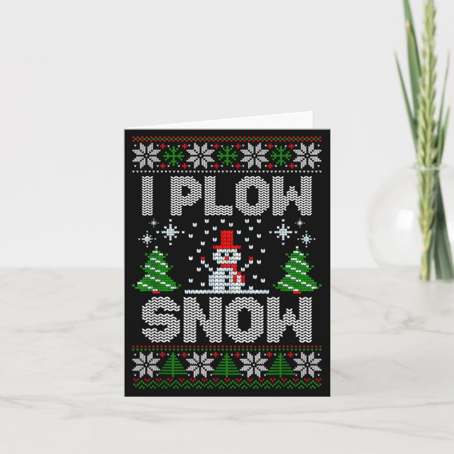 Tarjeta Christmas Sweater I Plow Snow Matching Couples Paj (Anverso)