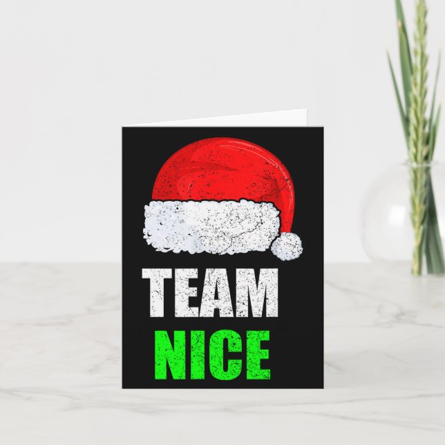 Tarjeta Christmas Team Nice Shirt, Matching Family Pajama, (Anverso)