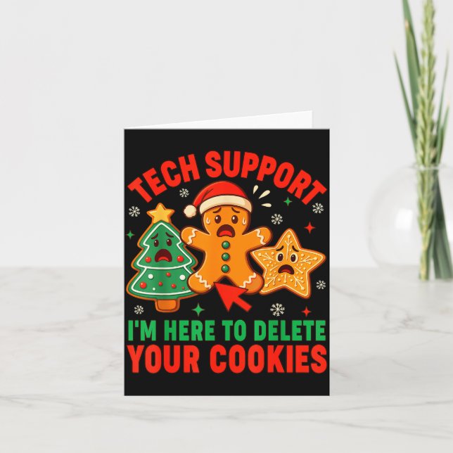 Tarjeta Christmas Tech Suprt Here To Delete Cookies Xmas M (Anverso)