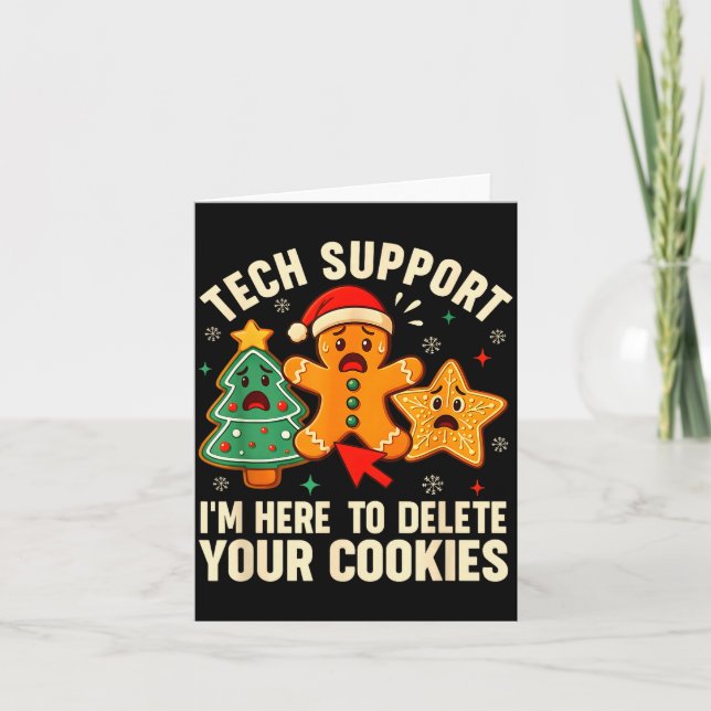 Tarjeta Christmas Tech Suprt Here To Delete Cookies Xmas M (Anverso)