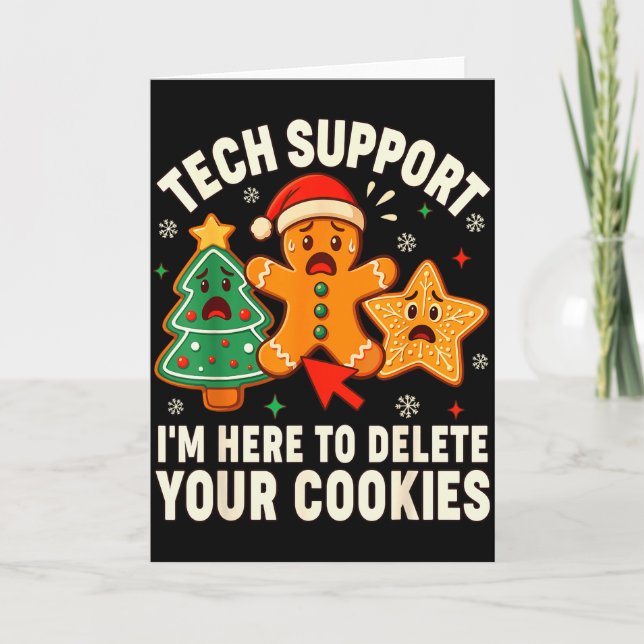 Tarjeta Christmas Tech Suprt Here To Delete Cookies Xmas M (Anverso)
