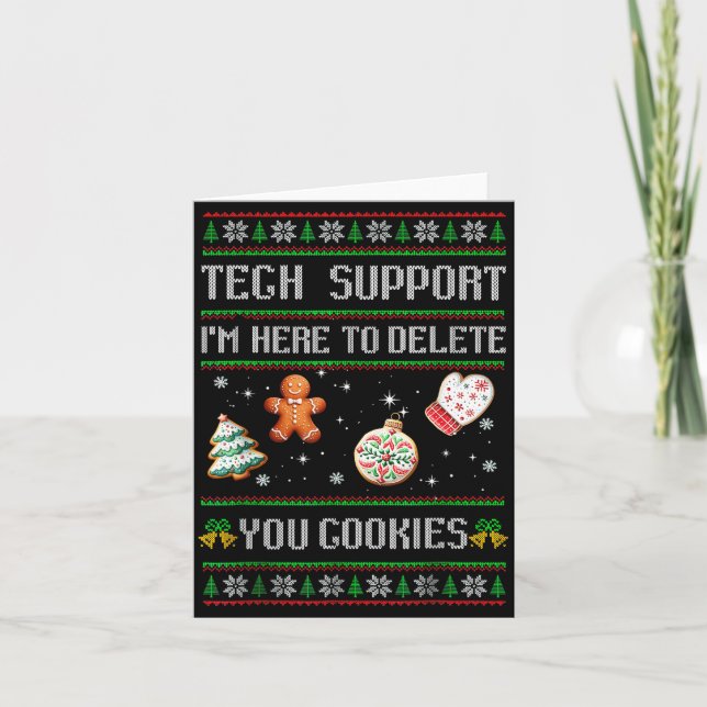 Tarjeta Christmas Tech Suprt Here To Delete Cookies Xmas M (Anverso)