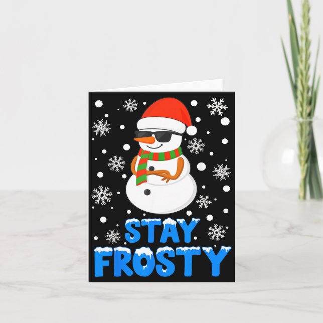 Tarjeta Christmas Tee Funny Frosty Xmas Cool Snowman Women (Anverso)