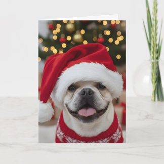 Tarjeta Christmas The French Bulldog Custom Holiday