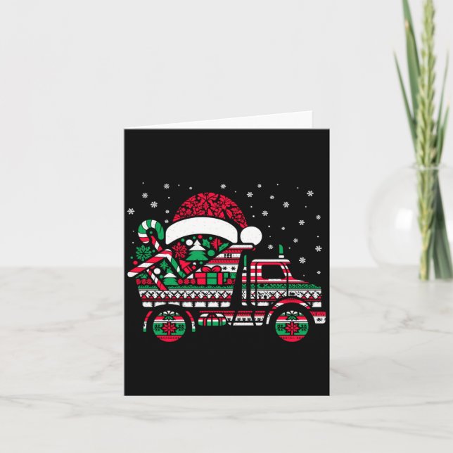Tarjeta Christmas Tree Candy Dump Truck Christmas Boys Men (Anverso)