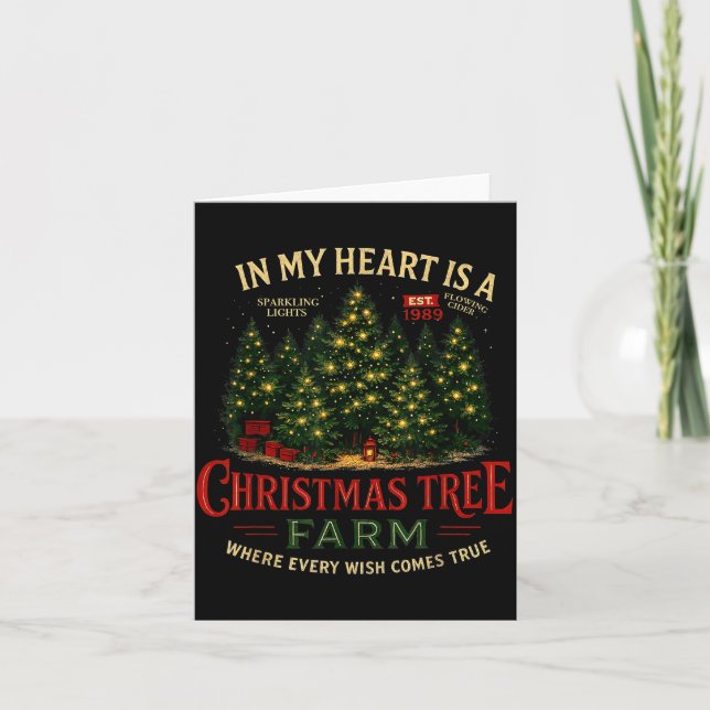 Tarjeta Christmas Tree Farm In My Heart Holiday Forest Gif (Anverso)