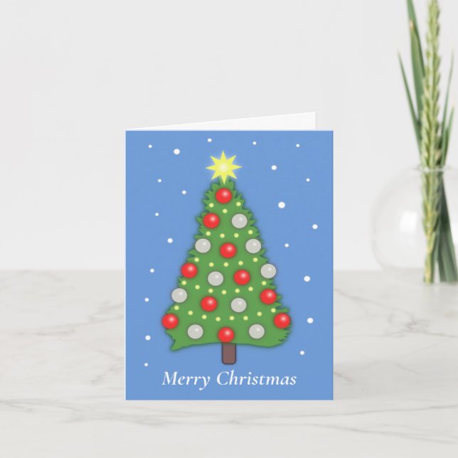 Tarjeta Christmas Tree in Snow Festive Holiday Card (Anverso)