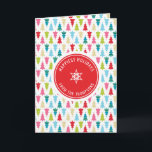Tarjeta CHRISTMAS TREE PATTERN festivo moderno mínimo rojo<br><div class="desc">por kat massard >> kat@simplysweetPAPERIE.com << Diseño elegante y festivo de árbol de Navidad con su propio logotipo de vacaciones personalizado. ¡Comparte la alegría! - - - - - - - - - - - - - - - - - - - - - Artículos coincidentes disponibles en mi tienda...</div>