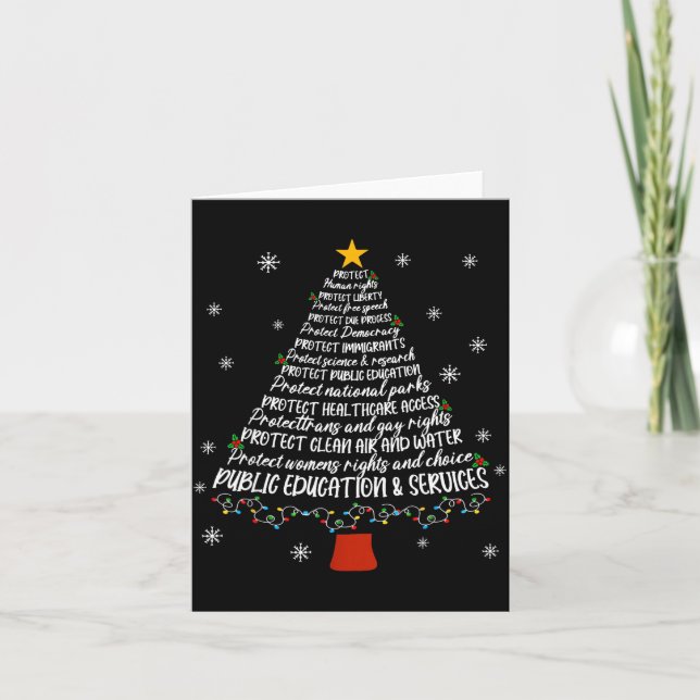 Tarjeta Christmas Tree Protect Human Rights Protect Libert (Anverso)