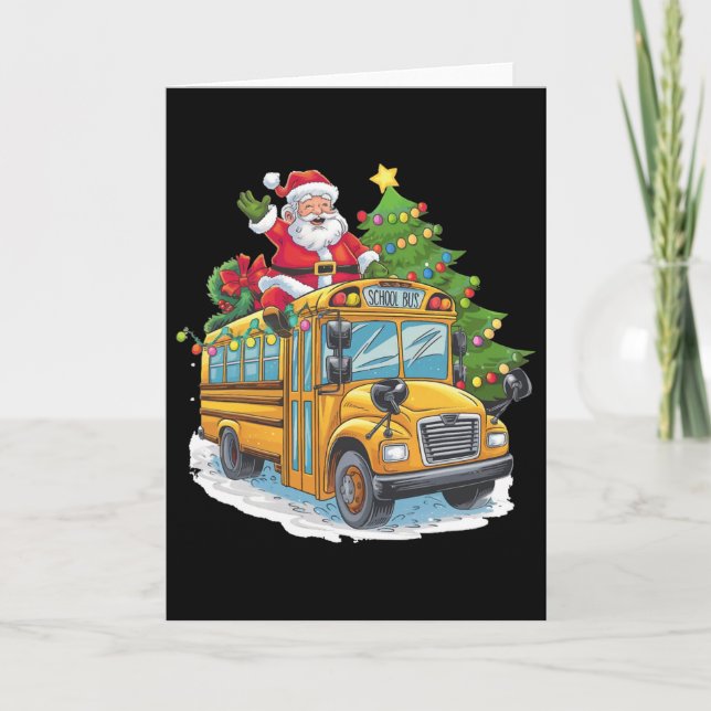 Tarjeta Christmas Tree School Bus Driver Costume Adults An (Anverso)