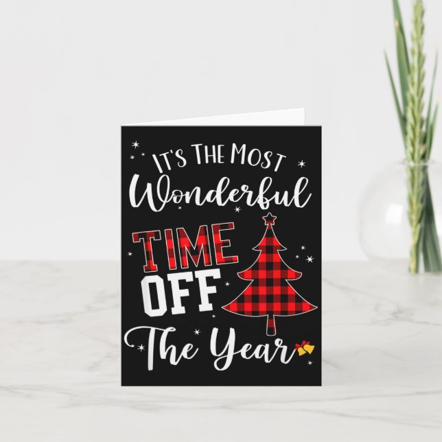 Tarjeta Christmas Trees It's The Most Wonderful Time Off T (Anverso)