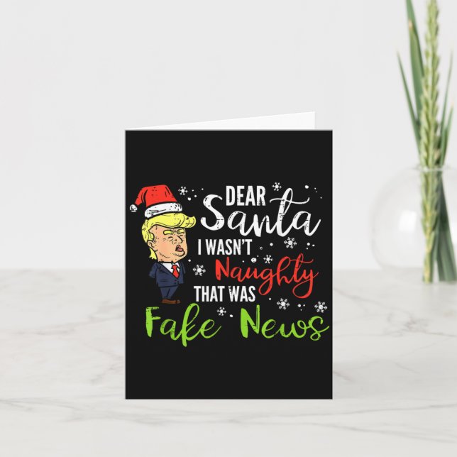 Tarjeta Christmas Trump Dear Santa Fake News Funny Xmas  (Anverso)
