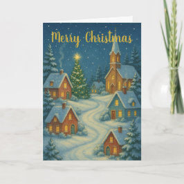 Tarjeta Christmas Village Custom Christmas Card