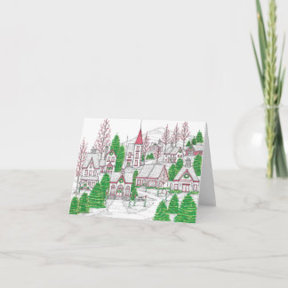 Tarjeta Christmas Village Greeting Card
