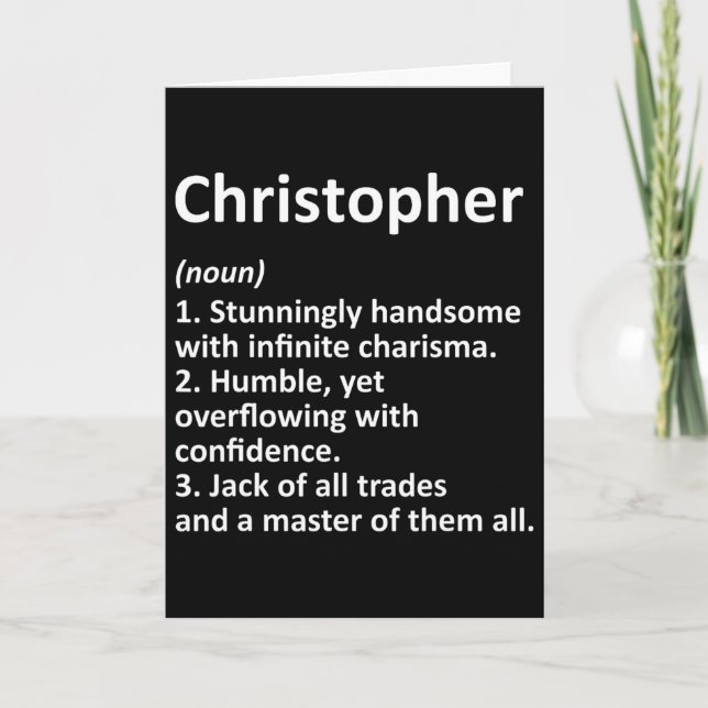 Tarjeta Christopher Definición Nombre Personalizado Divert (Anverso)