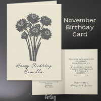 Chrysanthemum estampado Noviembre Lino de Flor de