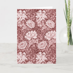 Tarjeta Chrysanthemum Maroon, William Morris