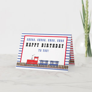 Tarjeta Chuga, Chuga Choo Choo Red   Cumpleaños del tren a
