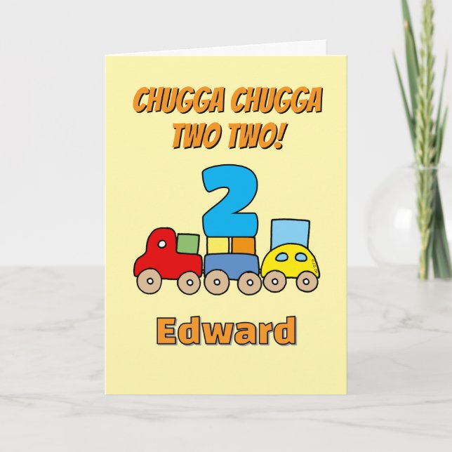 Tarjeta Chugga Chugga Dos Dos Tren de Cumpleaños 2 (Anverso)